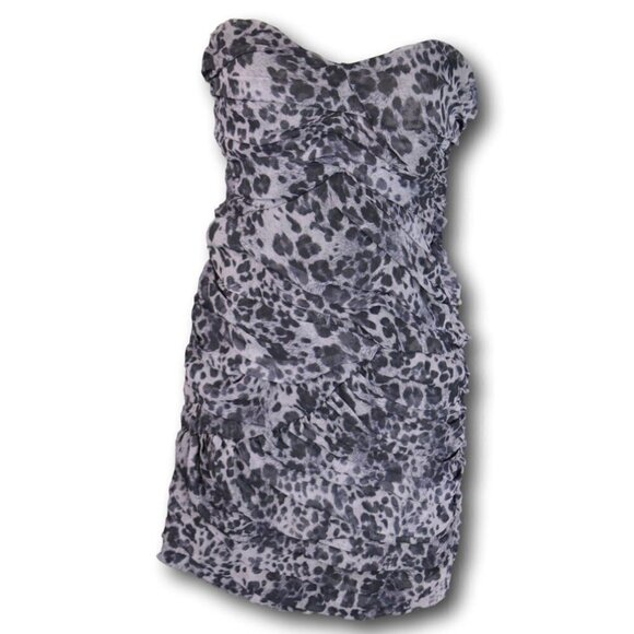 Sweet Color Rushed Strapless Cheetah Print Dress S - Picture 1 of 3